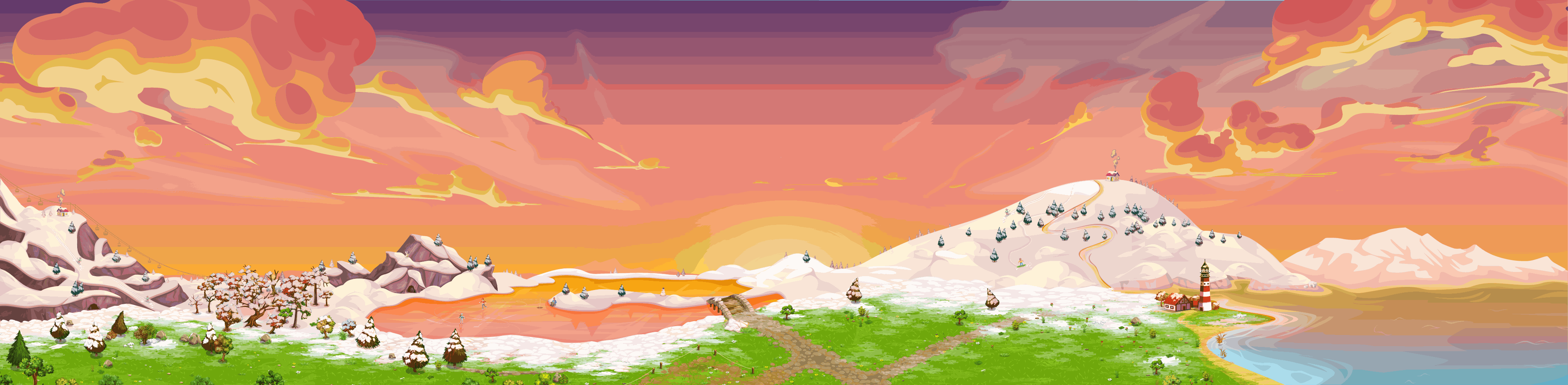 Zimní západ slunce – Goodgame Big Farm